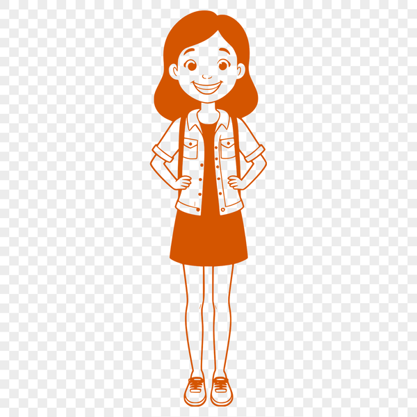 Free SVG Vector Graphics for Personal Use A young girl with a neutral expression rendered in vector format.