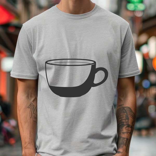 Beautiful Free Vector Teacup Illustration A simple illustration of a teacup with a handle, designed as a vector graphic for digital use.