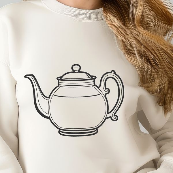 Beautiful Free Vector Teapot Illustration A digital illustration of a teapot, suitable for vector art and cutting machine designs.