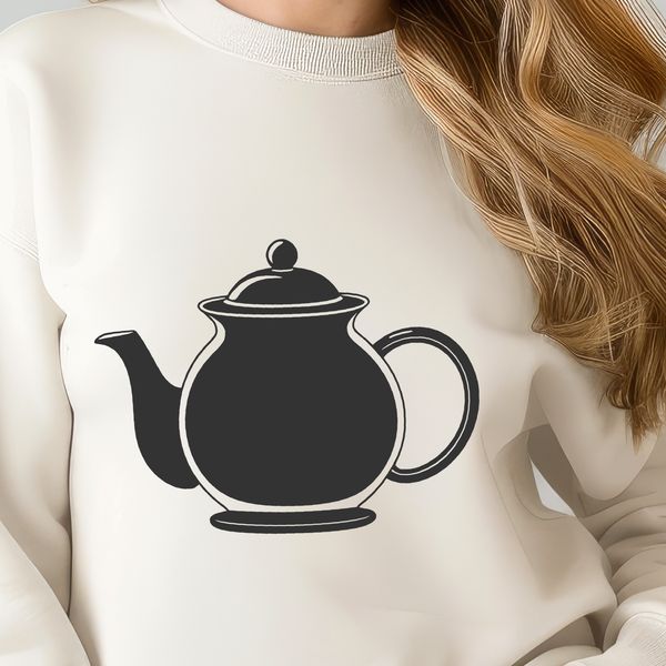 Beautiful Teapot Illustration for Design Projects A simple illustration of a teapot with a spout and handle, suitable for design projects.