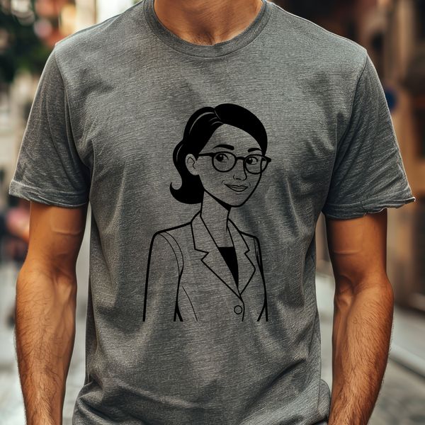 Professional Woman Teacher SVG An illustration of a female teacher, suitable for use in educational materials and designs.