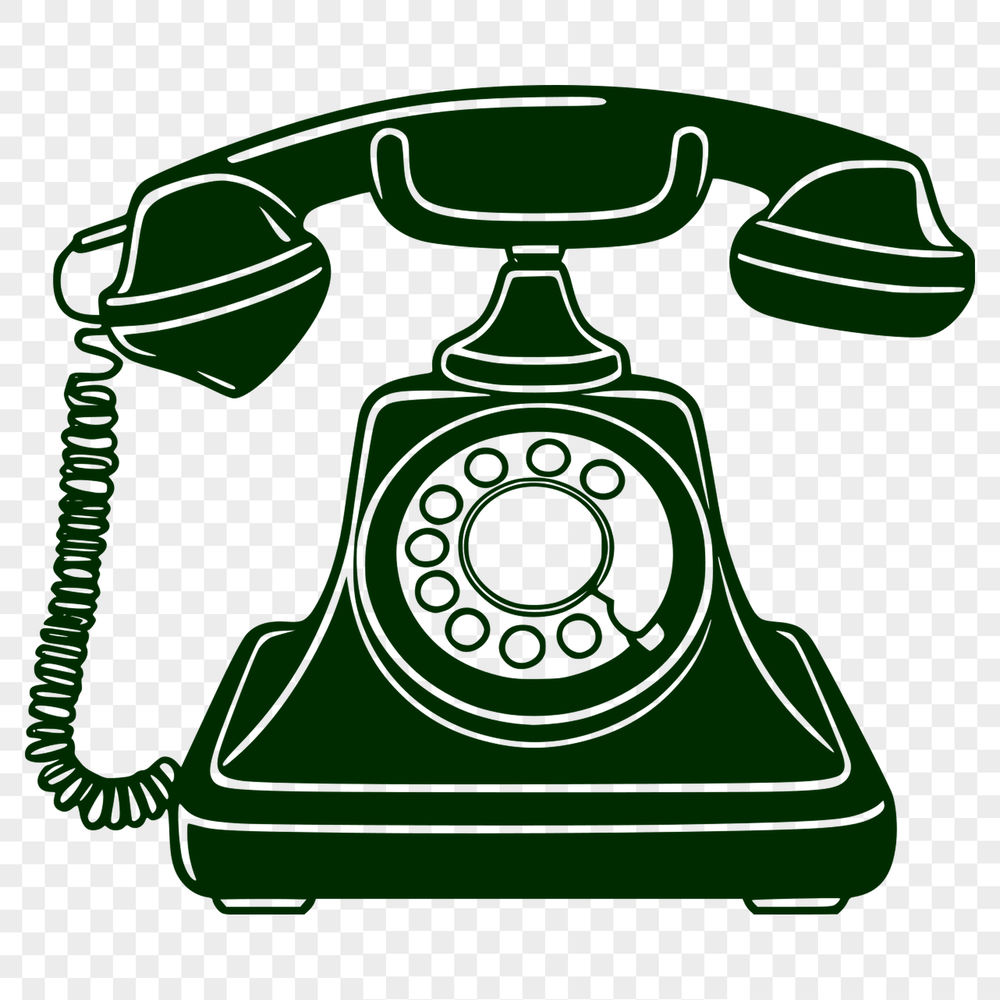 Retro Phone Icon A simple illustration of a classic telephone receiver with cord, suitable for use in graphic design projects.