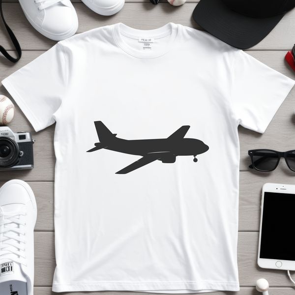 Illustrated airplane silhouette for vector art designs.