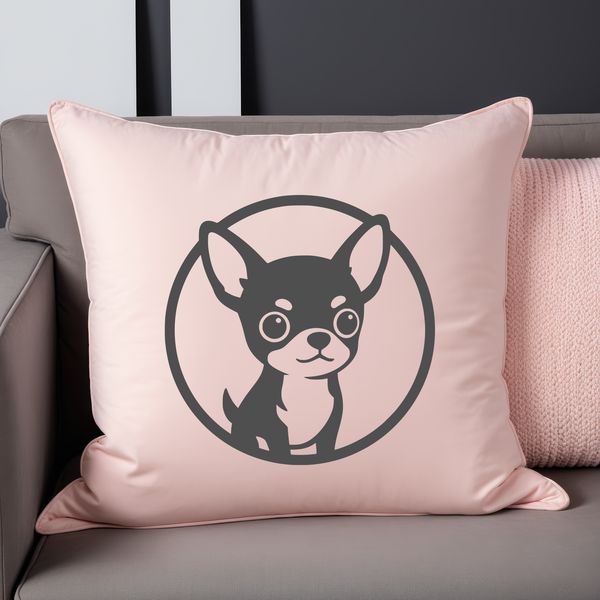 Silhouette outline of a Chihuahua animal in SVG design.