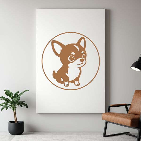 A vector illustration of a small Chihuahua dog breed.