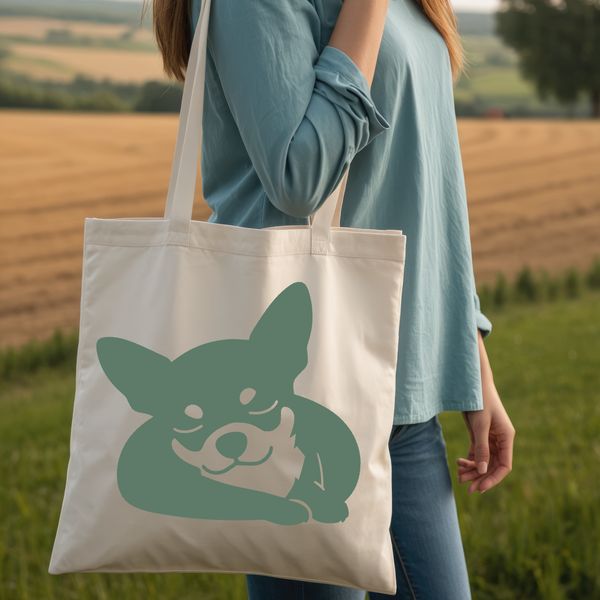 A small breed dog in silhouette, rendered as an SVG vector graphic.