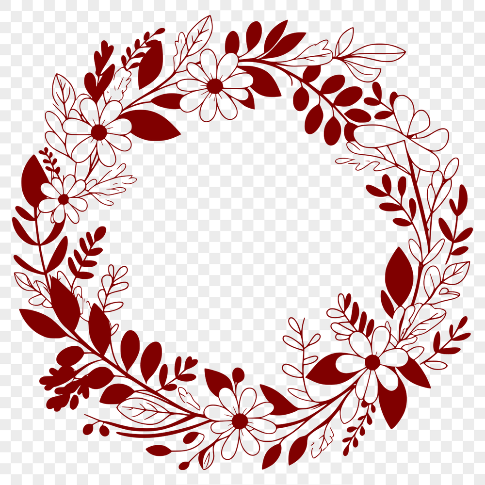 Free SVG Vector Art Wreath Template A decorative floral wreath design created as a vector graphic.