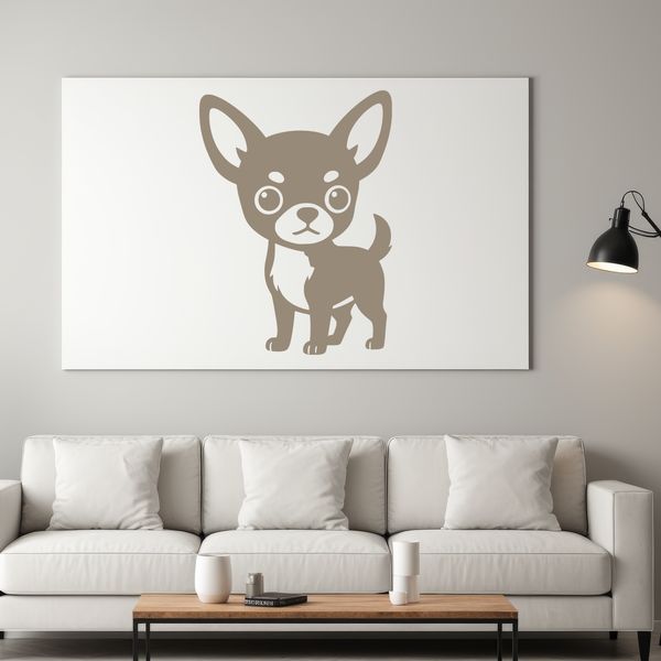 A vector illustration of a Chihuahua silhouette in a simple design.