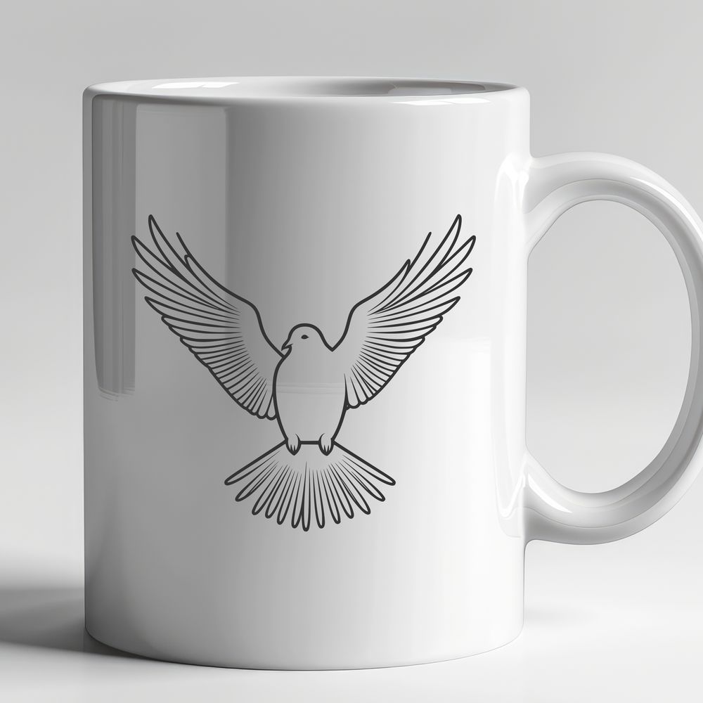 Whimsical Dove Vector Illustration A digital illustration of a dove in vector format, suitable for various design applications.