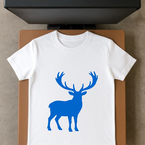 A vector illustration of a reindeer in a Christmas-themed setting.