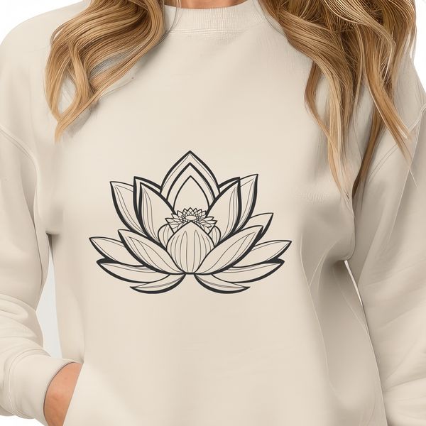 Botanical Water Lily Alternative A highly detailed illustration of the sacred lotus flower, often used in religious and cultural contexts.