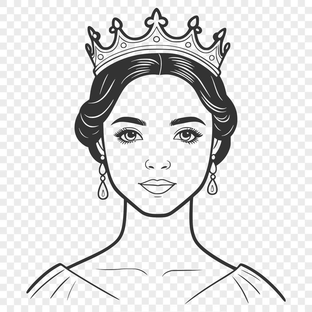 Illustrated princess character created as an SVG vector graphic for digital and print use.