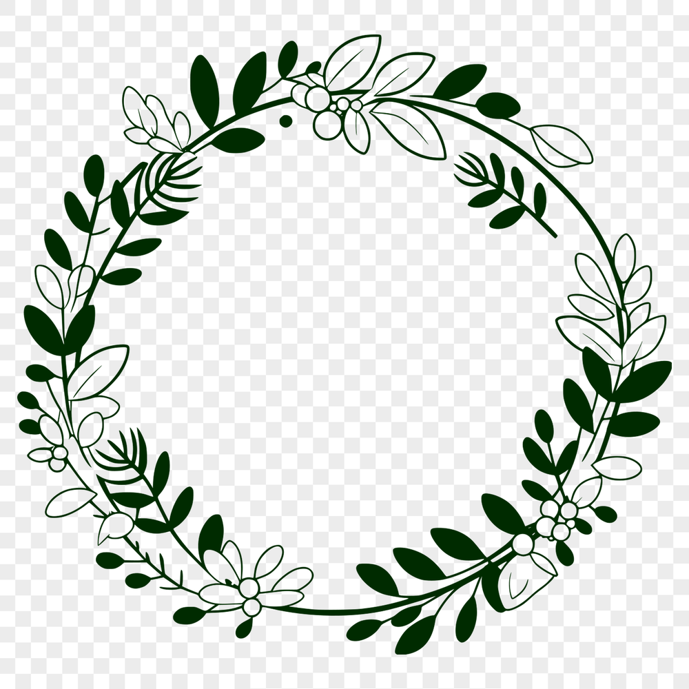 Free Vector Wreath Graphics A floral wreath design made from interconnected elements, suitable for digital cutting machines or vector graphics software.