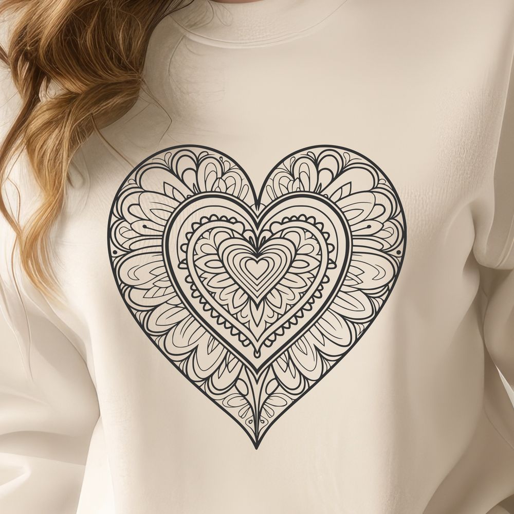 Vibrant Mandalas for Art and Craft A colorful mandala heart design created with vector graphics, ideal for various craft and art projects.