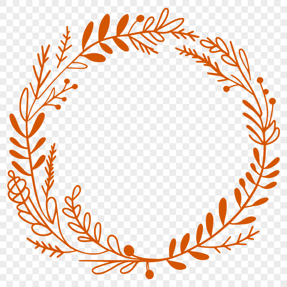 Decorative Floral Garland A digital vector illustration of a decorative wreath with floral elements.