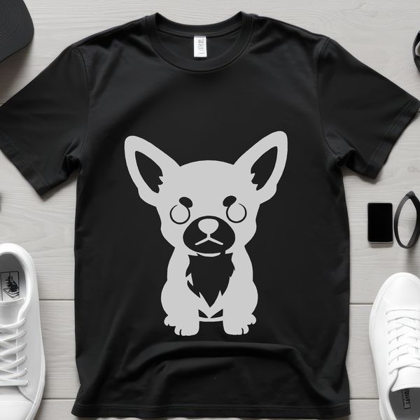 A small breed dog illustrated in vector format.