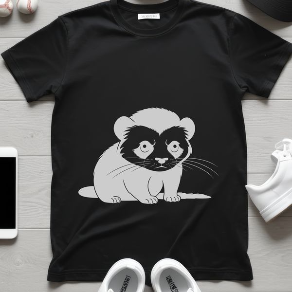 Ferret Silhouette Cutting Machine Template A detailed illustration of a ferret, suitable for cutting machine designs or vector art projects.