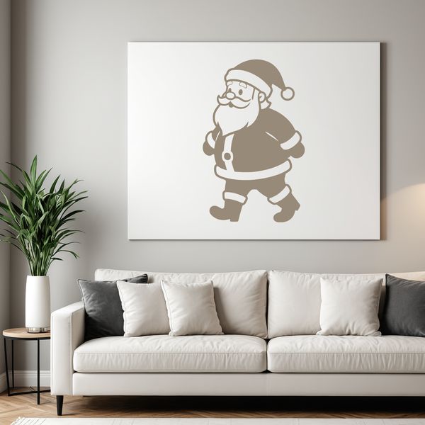 A digital illustration of Santa Claus in silhouette form, suitable for cutting and engraving.
