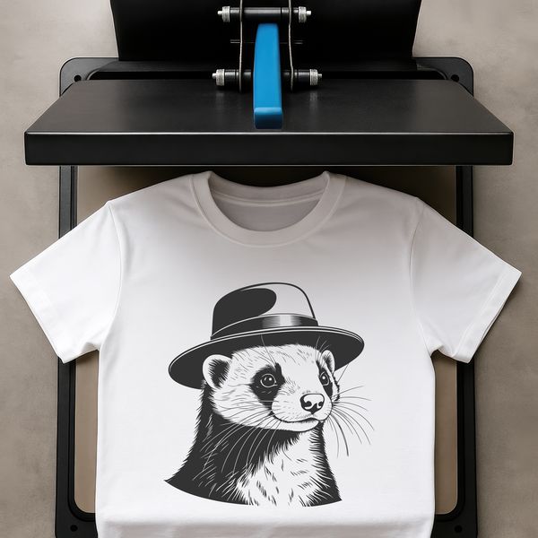Free Vector Hat Design A stylized illustration of a ferret with a hat.