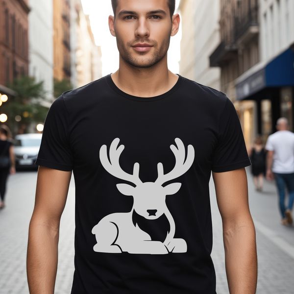 A digital vector illustration of a reindeer in profile, suitable for commercial and personal use.