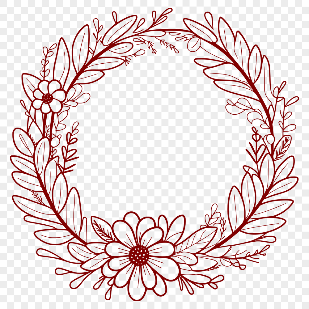 Floral Wreath Design for Vector Projects A floral wreath design suitable for vector art projects, created in SVG format.