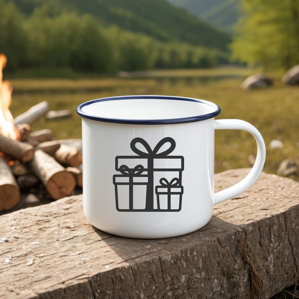 A simple vector illustration of a gift wrapped in paper with a ribbon and bow, suitable for digital crafting.