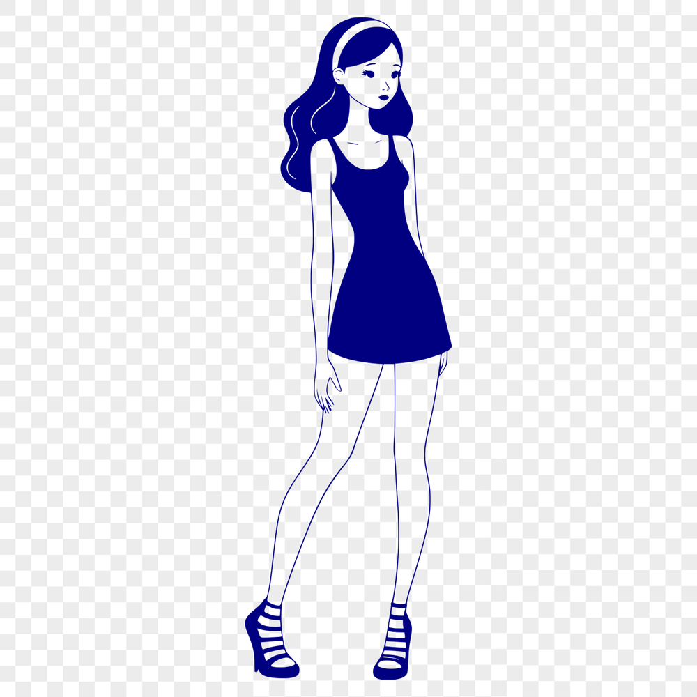 Adorable Female Character Illustration An SVG clip art design featuring a smiling female character.