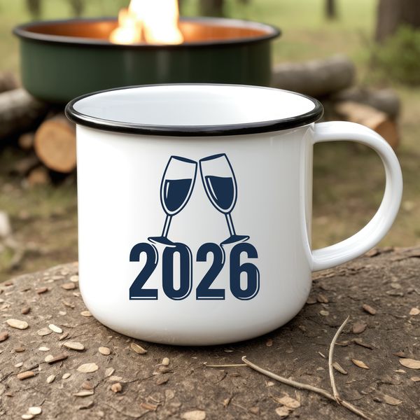 New year 2026 celebration silhouette in vector art format.