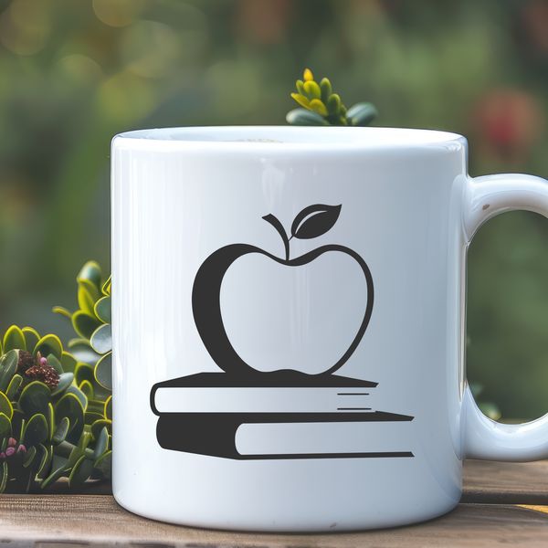 Apple Book Digital Illustration A digital illustration of a book with the Apple logo on it, suitable for educational purposes and vector graphics.