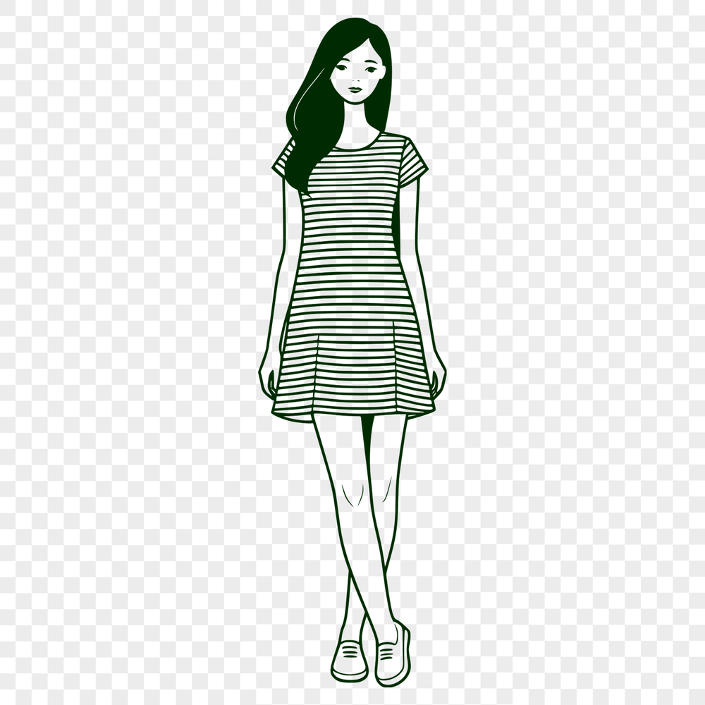 Free Scalable Vector Graphics Art A young girl illustration designed as scalable vector graphics.