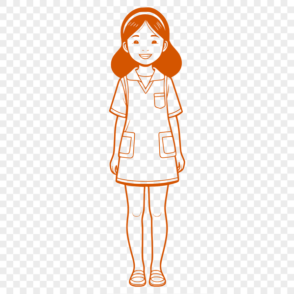 Free Vector Graphic Image Young girl illustration created as a vector graphic.