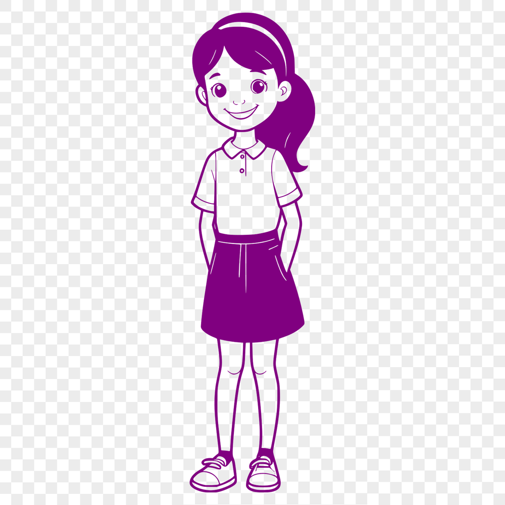 Free SVG Cut File for Personal Use An illustration of a young girl in various poses.