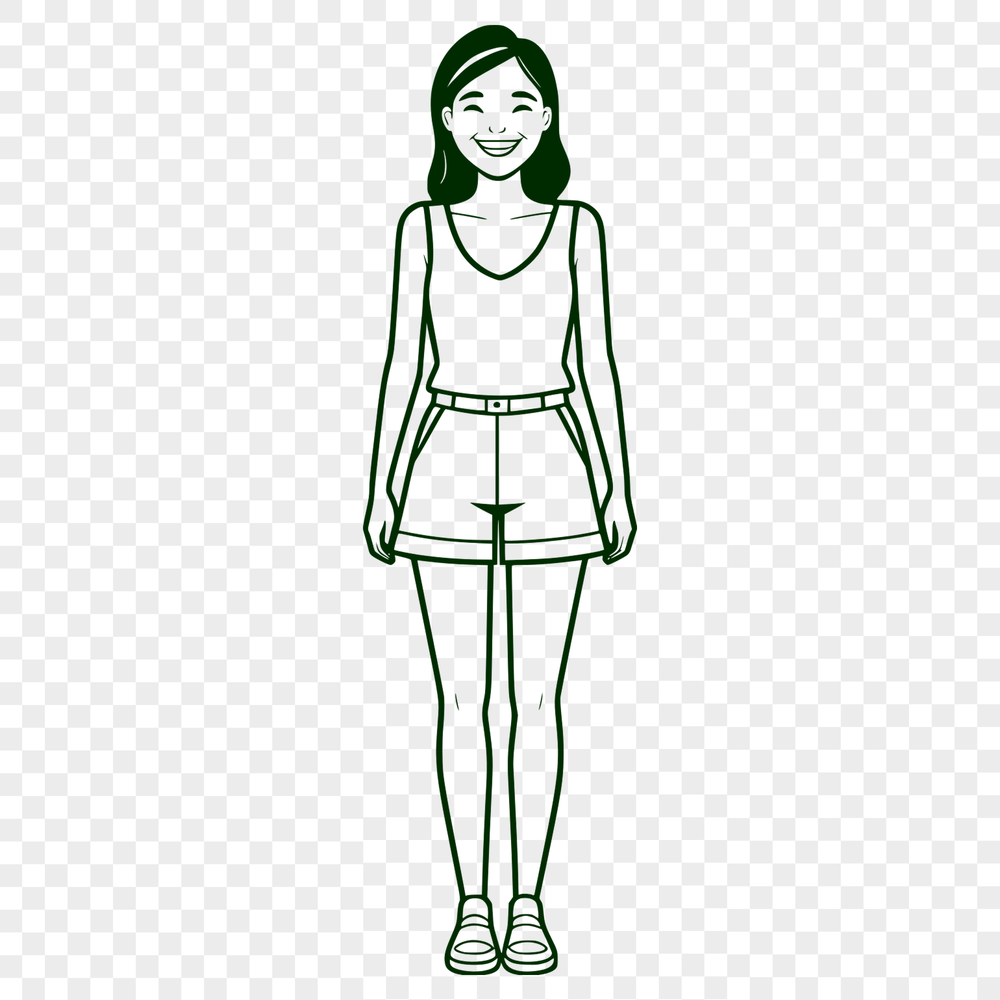 Young Girl Clip Art SVG Design File A young girl illustration created as vector art for various design applications.