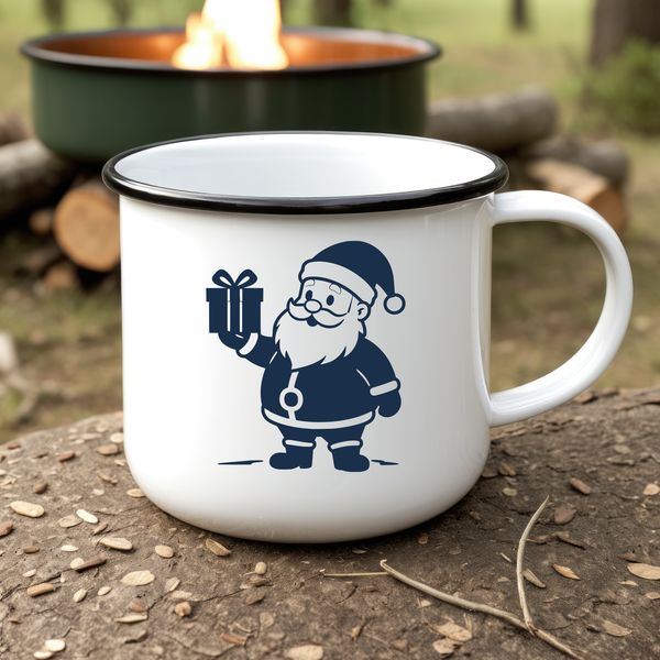 A vector illustration of a jolly Santa Claus with a red hat and beard.