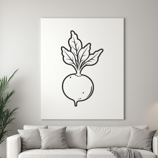 Beautiful Radish Root Vegetable Design A detailed illustration of a radish root vegetable in vector format, suitable for commercial and personal use.
