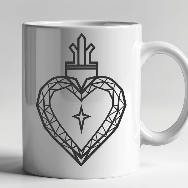 High-Resolution Vector Sacred Heart Design A high-resolution vector image of a Sacred Heart icon, suitable for digital design projects.