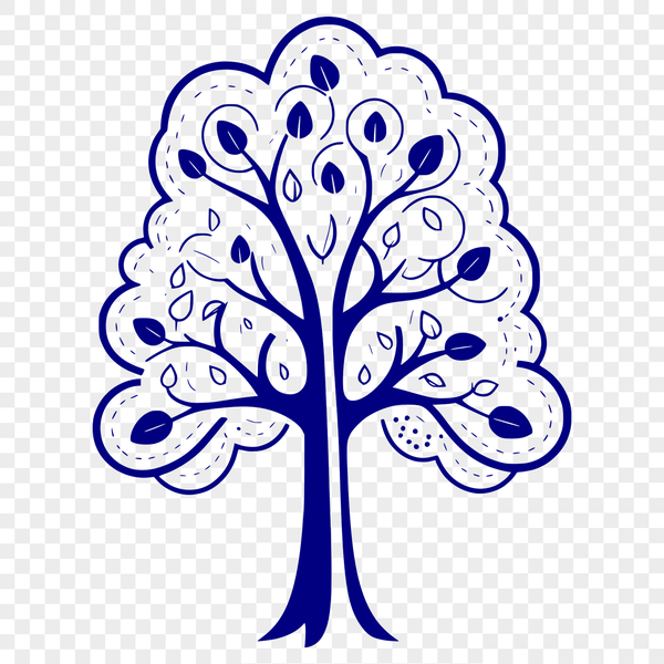 Line Art Tree Illustration A minimalist line art illustration of a tree in various growth stages, suitable for digital crafting and design projects.