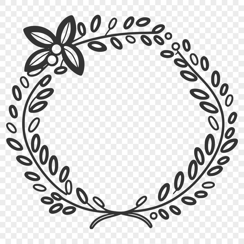 A floral wreath design created with vector art, suitable for digital cutting machines like Cricut.