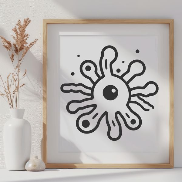 Detailed design of bacteria created as a scalable vector graphic.