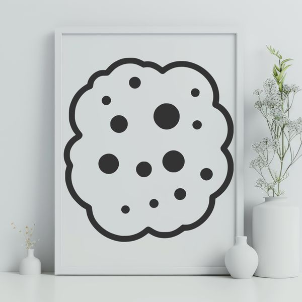 Illustrative vector art representation of a bacterium, ideal for graphic design and digital crafting.