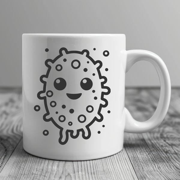 Simple Vector Bacteria Design A simple line drawing of bacteria in black and white, suitable for vector art and cutting machine designs.