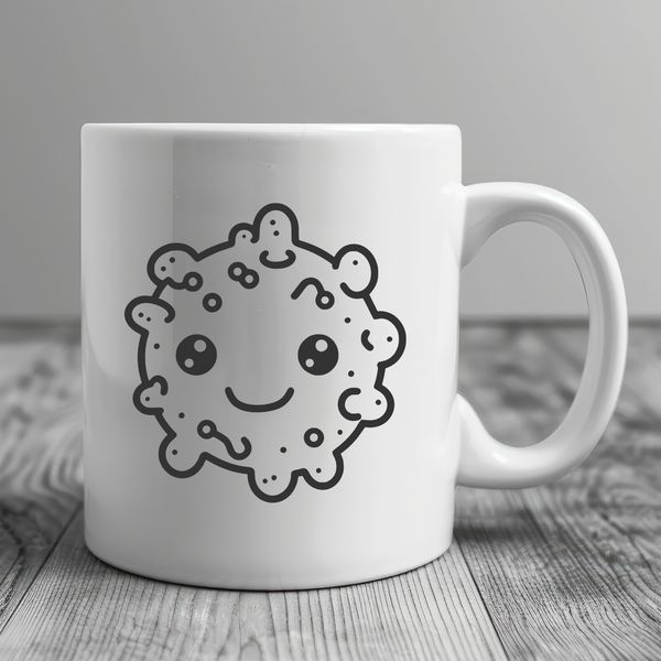 Simple Bacterial Cell Design Bacteria cell illustration in a simplified vector format for design and crafting purposes.