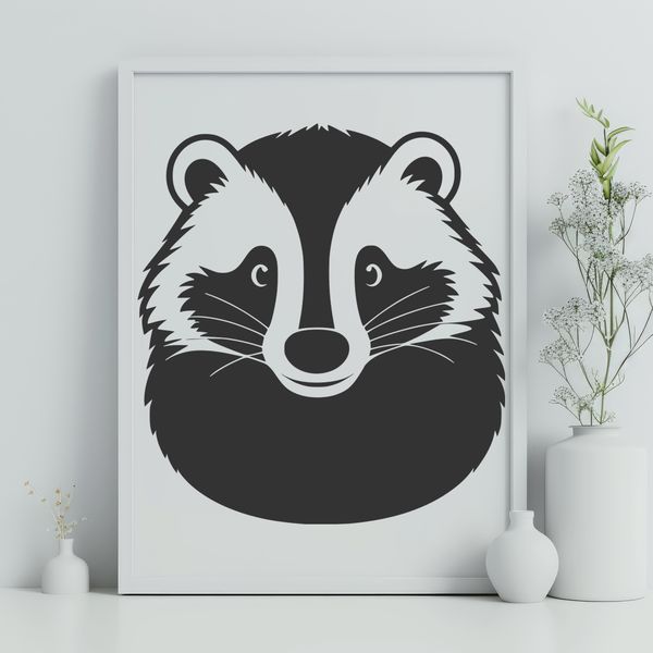 An illustration of a wild animal, a badger, in vector format.