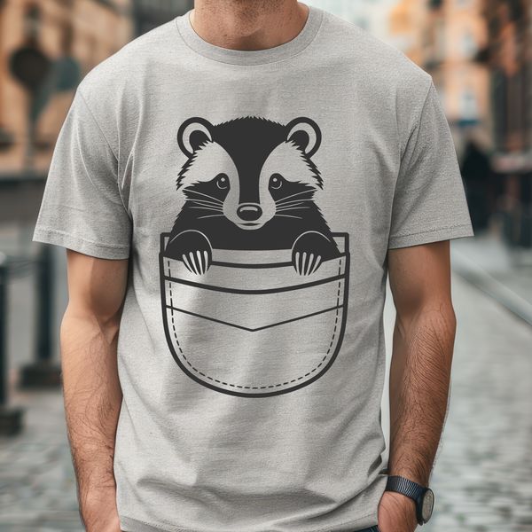 An illustration of a wild badger with distinctive facial features and fur patterns.
