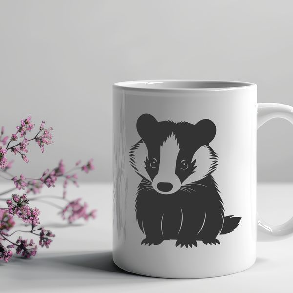 Wild Badger Graphic A stylized graphic representation of a wild animal, a badger, designed as a scalable SVG file.