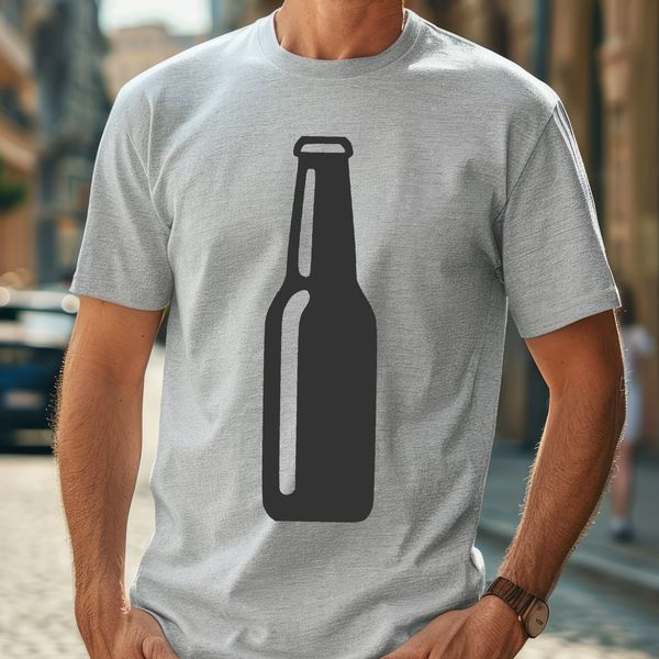 Frothy Foam Vector Graphic A stylized illustration of a beer bottle with frothy foam and condensation.