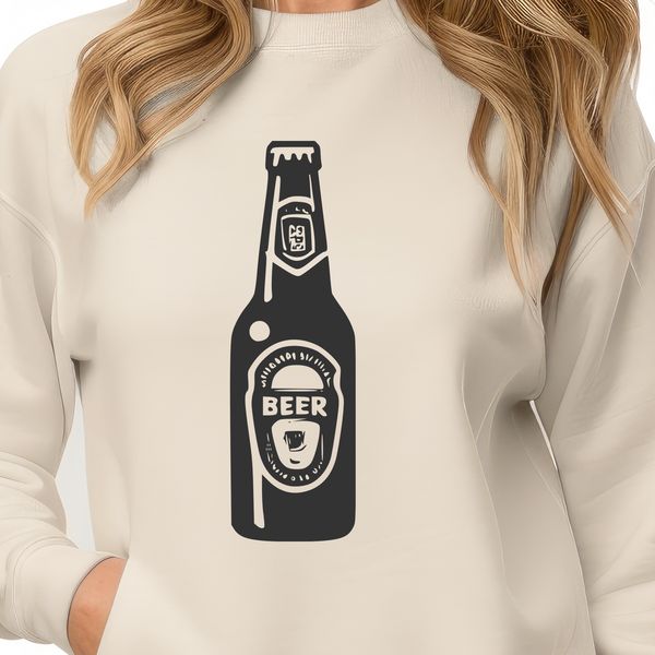 Brewery Illustration A digital representation of a bottle of beer in a vector format.
