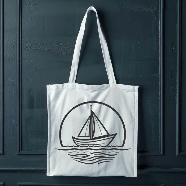 Sailboat in Serene Waters Vector illustration of a sailboat in calm waters.