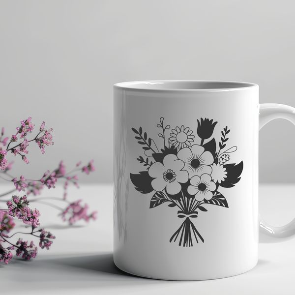 DIY Flower Template Vector illustration of a bouquet of flowers, ideal for crafting and DIY projects.