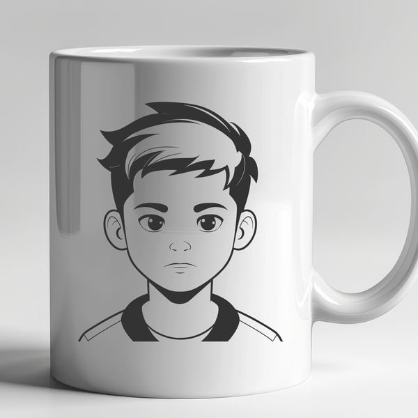 Young boy profile illustration in vector style A young boy's profile illustration in vector format.